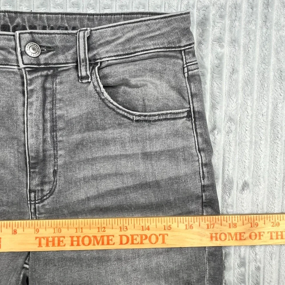 American Eagle Super Hi Rise Jegging Women's 8 Long Distressed Flame Hem Pockets - Picture 12 of 16